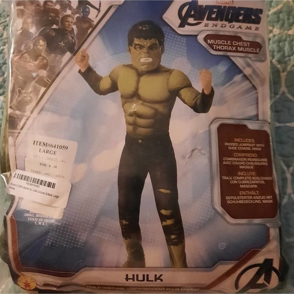 NEW Rubies Marvel Avengers Endgame Hulk CHILD LG - Picture 1 of 8